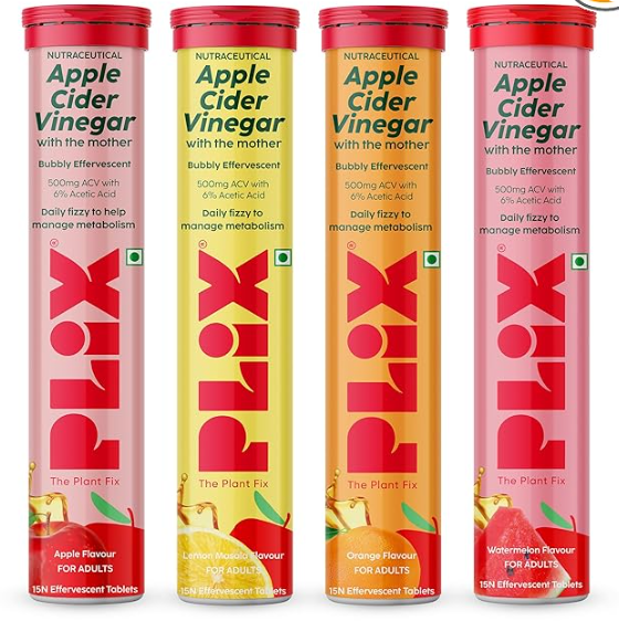 PLIX The Plant Fix Apple Cider Vinegar Effervescent Tablet with Mother - Multi Flavor