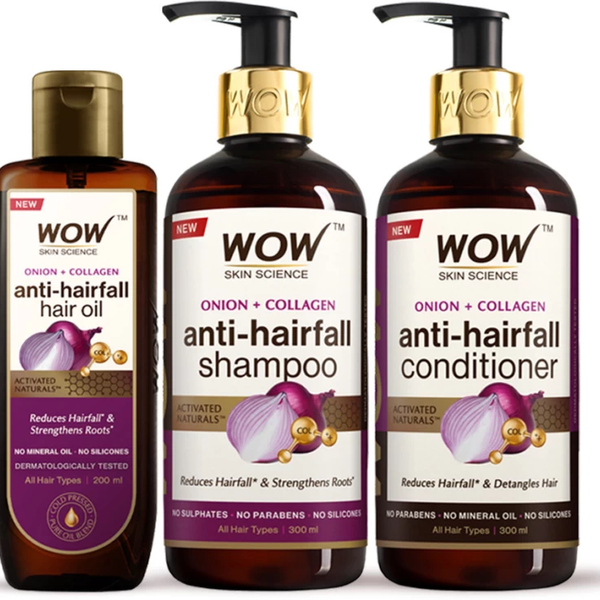 Wow Skin Science Onion Black Seed Oil Ultimate Hair Care Kit - Distacart