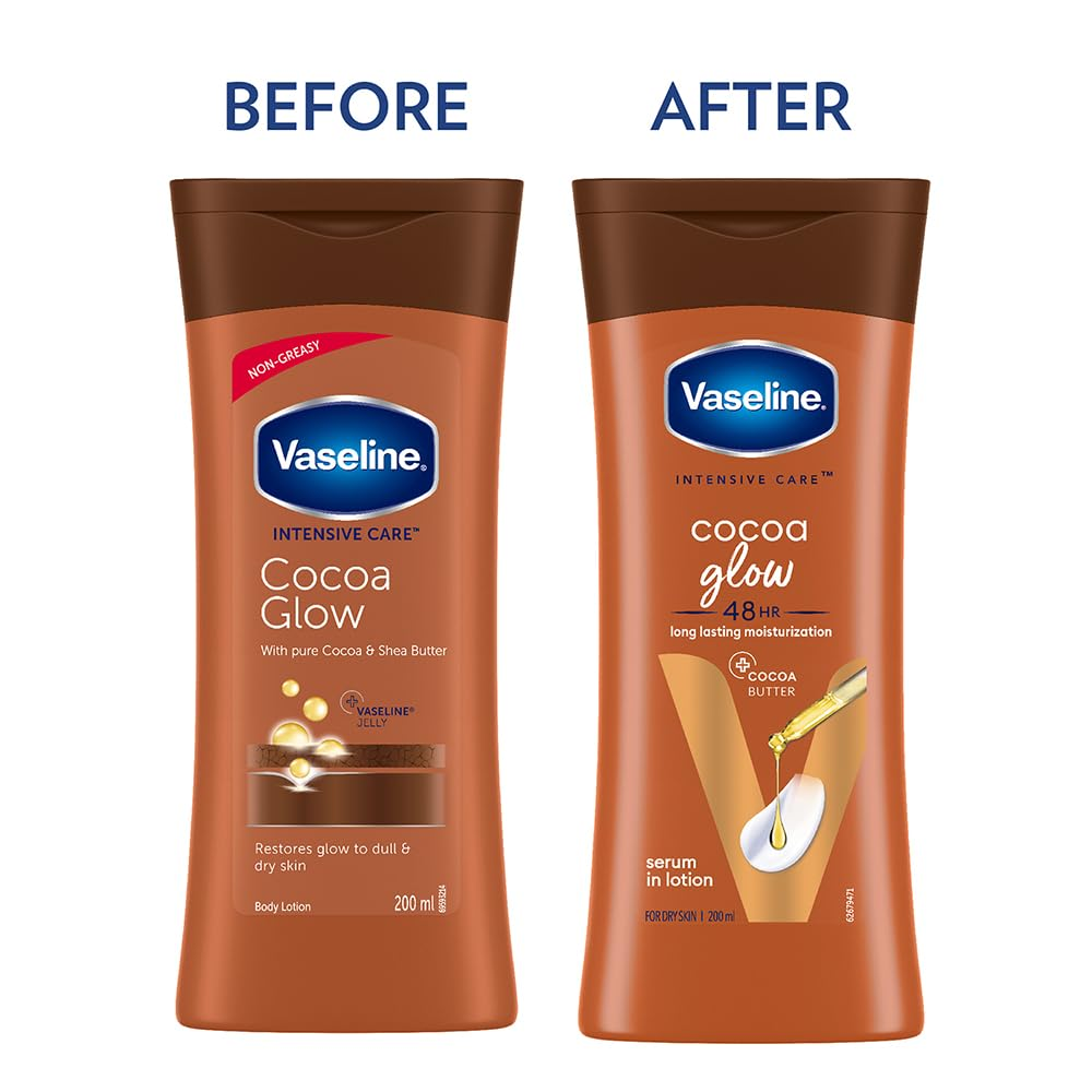 Vaseline Intensive Care Cocoa Glow Body Lotion - Distacart