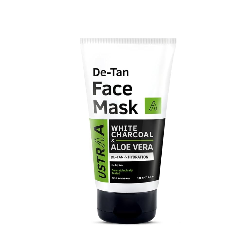 Ustraa Charcoal & Alove Vera De-Tan White Face Mask - Distacart