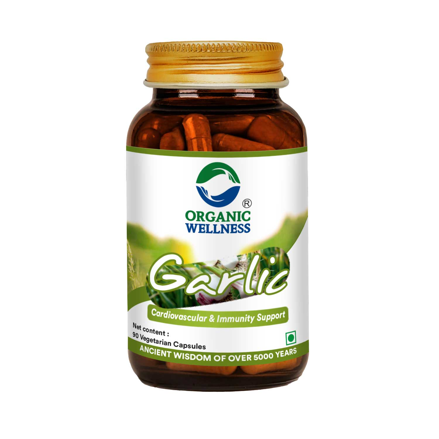 Organic Wellness Garlic Vegetarian Capsules - Distacart