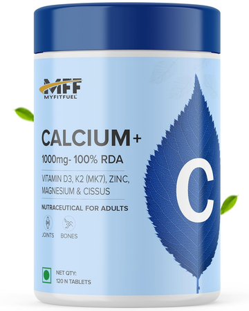 MyFitFuel Calcium+ & Vitamin D3, K2 (MK7), Zinc, Magnesium & Cissus Tablets - Dista