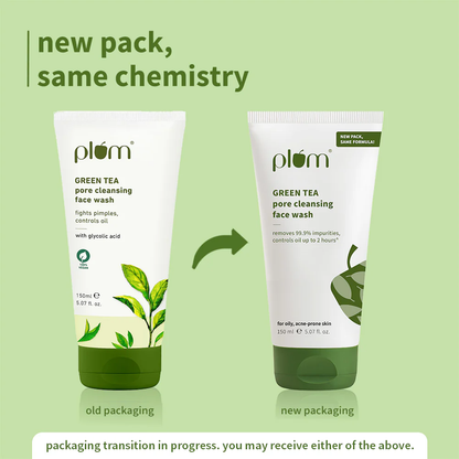 Plum Green Tea Pore Cleansing Face Wash With Glycolic Acid - Fights Acne & Oil For Clear Skin - Distacart