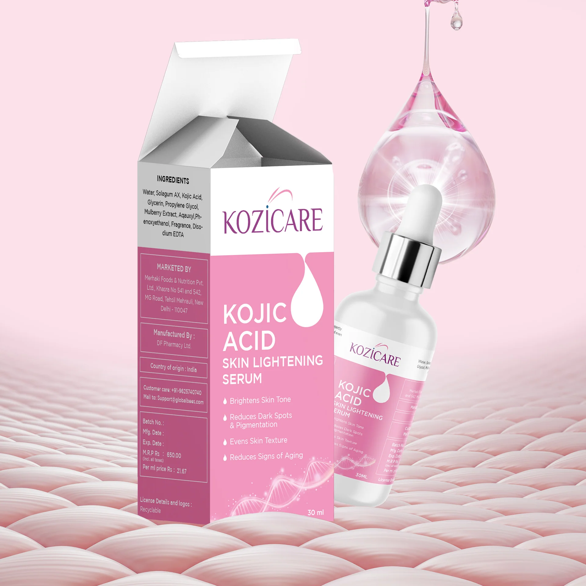 Healthvit Kozicare Skin Lightening Serum - Distacart