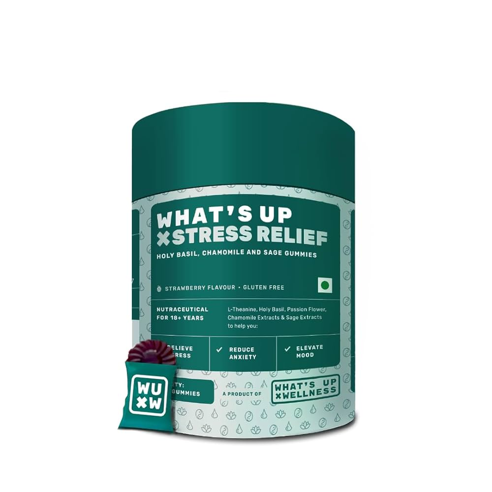 What's Up Wellness Stress & Anxiety Relief Gummies - Strawberry Flavor - Distacart