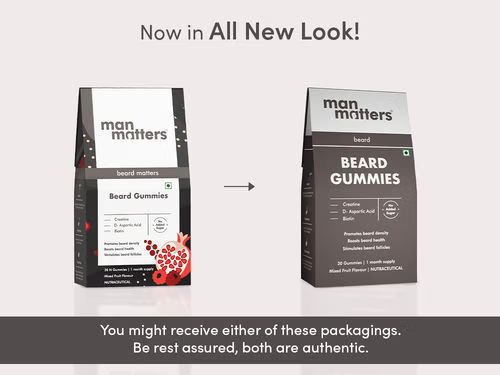 Man Matters Beard Growth Gummies, Promotes Beard Density - Distacart
