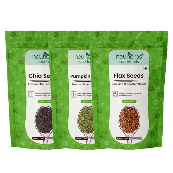 Neuherbs Organic Flax, Chia, and Pumpkin Seeds Combo - Distacart