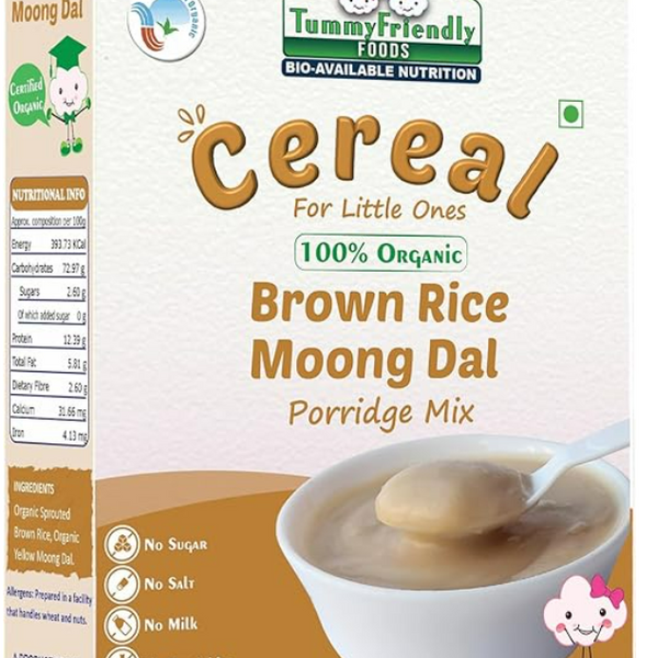 TummyFriendly Foods Organic Sprouted Brown Rice, Moong Dal Porridge Mix - Distacart