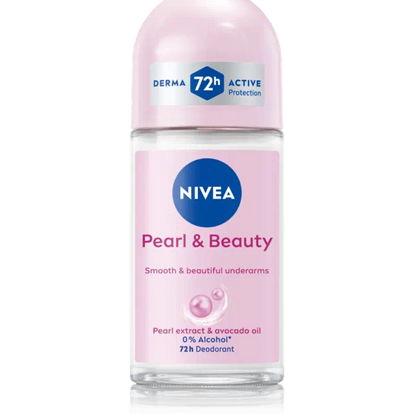 Nivea Pearl and Beauty Deo Roll On With Pearl Extracts & Avocado Oil 48 H Smooth & Beautiful Underarms 0% Alcohol - Distacart