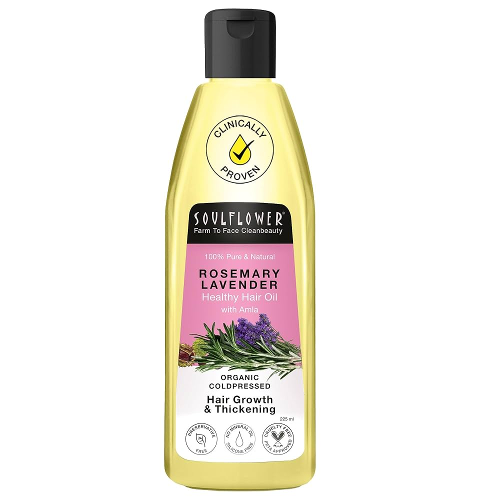 Soulflower Pure & Natural Rosemary Lavender Healthy Hair Oil - Distacart