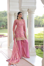 Thumbnail for Joban Fashion Pink Readymade Kurta Set With Sequence embroidery Work