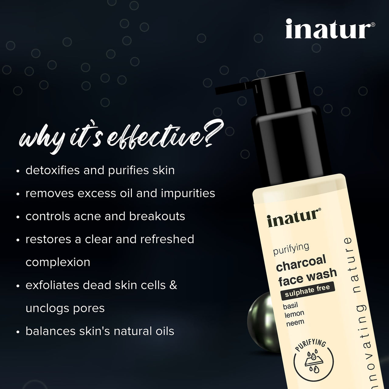 Inatur Charcoal Face Wash - Distacart