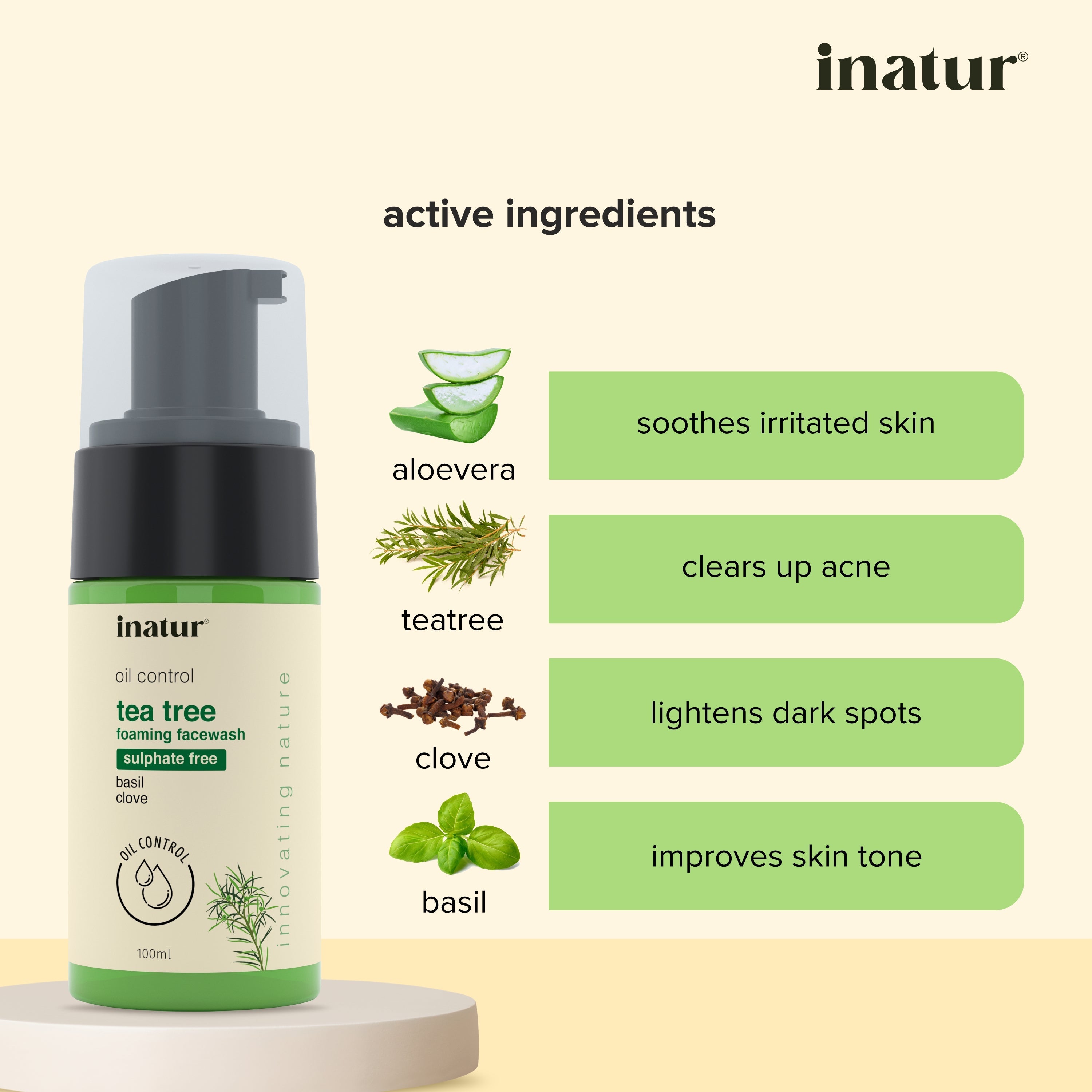 Inatur Tea Tree Facial Foam - Distacart