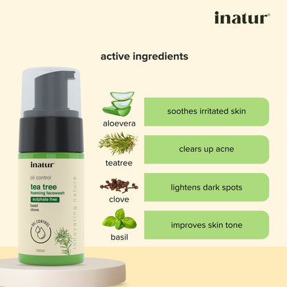 Inatur Tea Tree Facial Foam - Distacart
