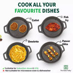 Thumbnail for The Indus Valley CASTrong Cast Iron Fish Fry Pan, Pre-seasoned, Nonstick, 100% Pure, Toxin-free, Induction, 22.4/25cm, 1.5kg/2kg