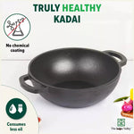 Thumbnail for The Indus Valley CASTrong Cast Iron Kadai ,Pre-seasoned, Nonstick, 100% Pure, Toxin-free, Induction, Spatula, 25.4 cm, 2.3L, 2.5kg