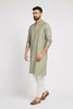 Ethnic India Blue Men's Kurta Floral Polyester - Distacart