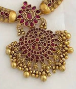 Thumbnail for Jewel City Traditional Gold-Plated Kundan Necklace Set with Red Stones Handcrafted Ethnic Bridal Jewelry- Festival & Wedding Wear - Distacart