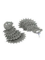 Thumbnail for NVR Women Silver Toned Contemporary Drop Earrings - Distacart