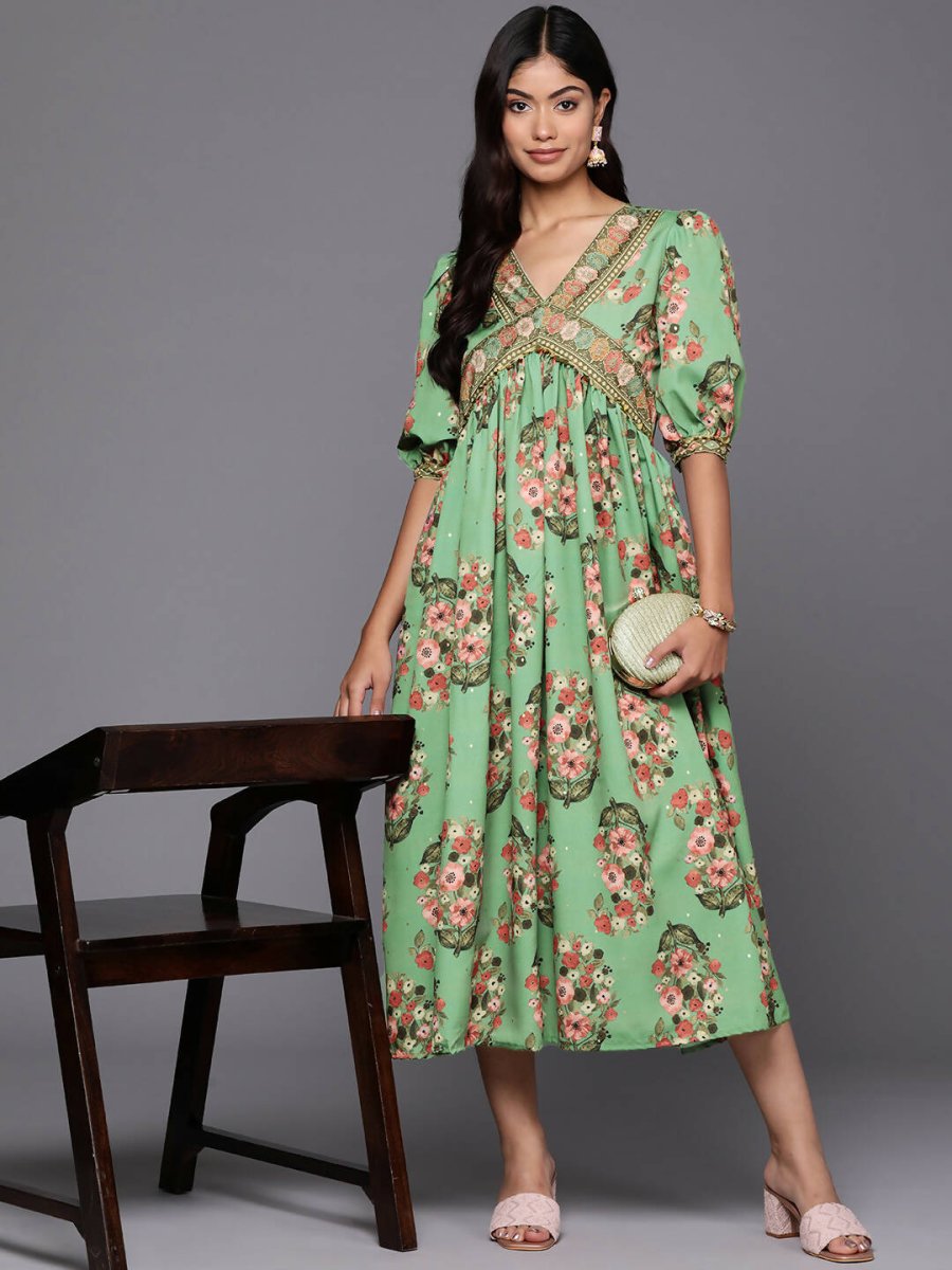 Ahalyaa Women's Traditional wear Lehnga Choli - Green - Distacart