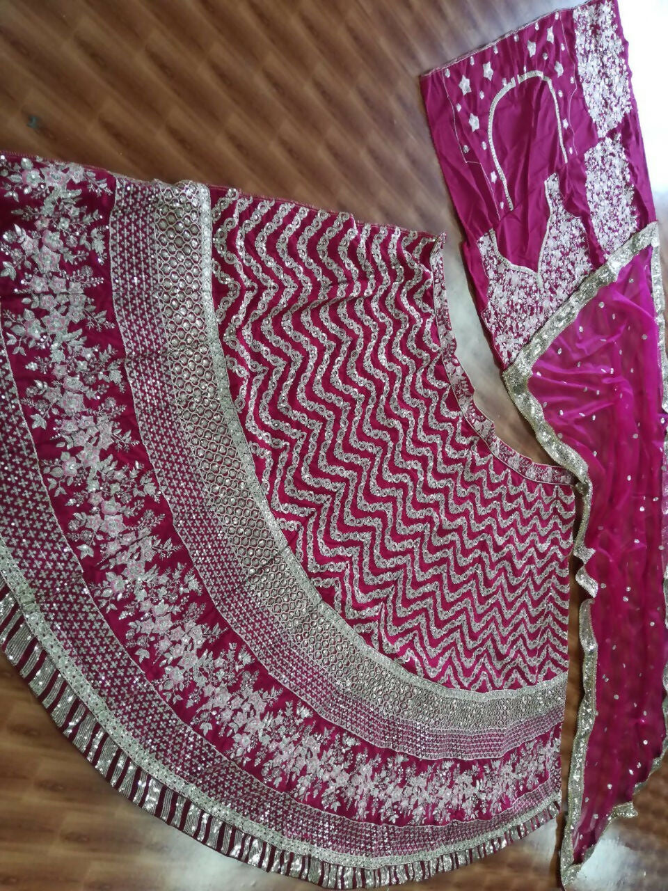 Jyoti Fashion Mesmerizing Red Silk Sequins with Zari Thread & Coding Dori Embroidery work Lehenga Choli with Dupatta - Distacart