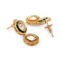 Thumbnail for Duet Gold and Meenakari Earrings (Gold) - Ruby Raang - Distacart