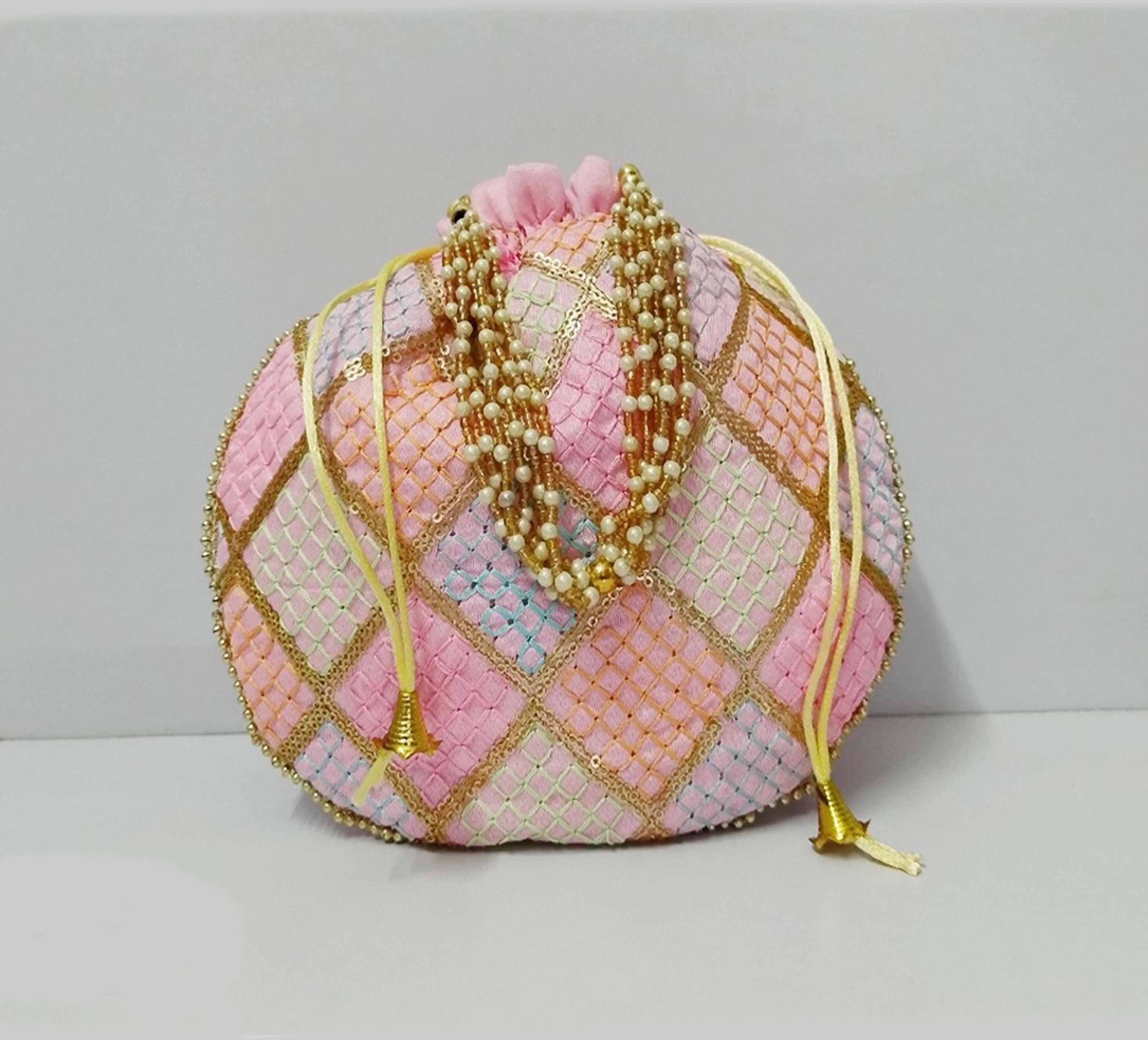 Joban Fashion Embroidered Potli Clutch - Multicolor - Dista