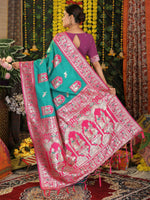 Thumbnail for Astita Silk Sea Green Saree