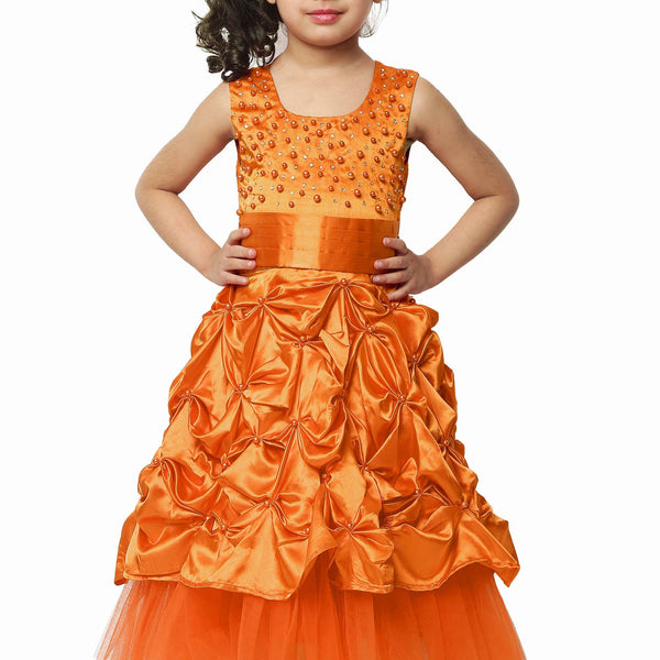 Asmaani Kids Party Wear Stylish Dresses, Perfect for Parties, Functions & Vacations - Orange - Distacart