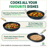 Thumbnail for The Indus Valley 100% Pure Iron Cookware Set: Kadai+ Tawa+ Fry Pan, Toxin-free Sheet Iron, Pre-seasoned, Induction & Gas, Kitchen Set for Home, Tadka Pan