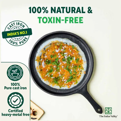 The Indus Valley CASTrong Cast Iron Cookware Set: Tawa+ Kadai+ Frypan, Kitchen Set for Home, Pre-seasoned, 100% Pure, Induction, Tadka Pan - Distacart