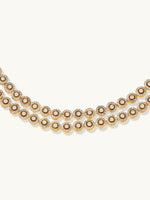 Thumbnail for Nuyug 22K Gold-Plated Zircon Studded Enamel Embellished Dual Layered Necklace Set