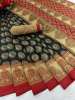 Thumbnail for Vamika black Printed Art Silk Saree - Distacart