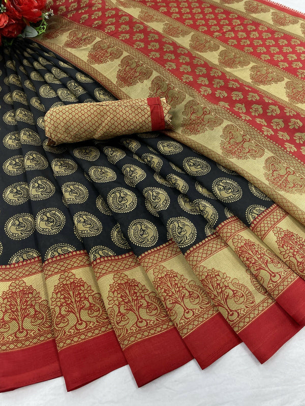 Vamika black Printed Art Silk Saree - Distacart