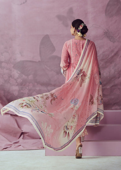 Blush Pink Muslin Cotton Printed Trendy Salwar Kurta Set - Emponline - Distacart