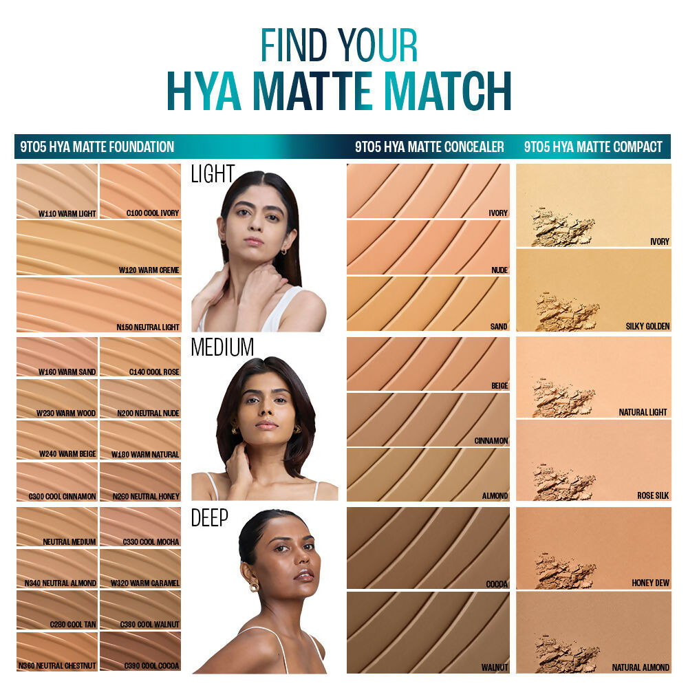 Lakme 9 To 5 Hya Matte Foundation + Hyaluronic Acid - Neutral Honey