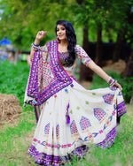 Thumbnail for Preksha Creation Indian Festive Butter Soft Silk With Digital Print And Real Mirror Work Women Lehenga Choli - Purple - Distacart