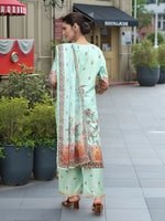 Thumbnail for Joban Fashion Sky Blue Positive Digital Print With Position Foil Kurta Set