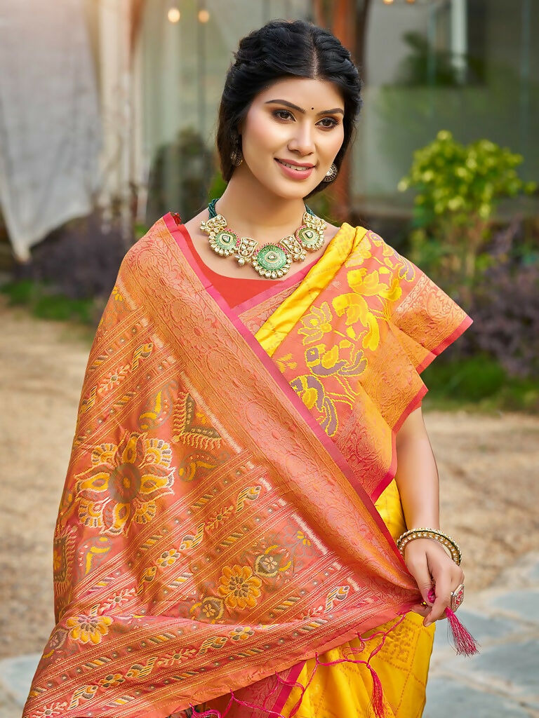 Astita Yellow Soft Silk Saree