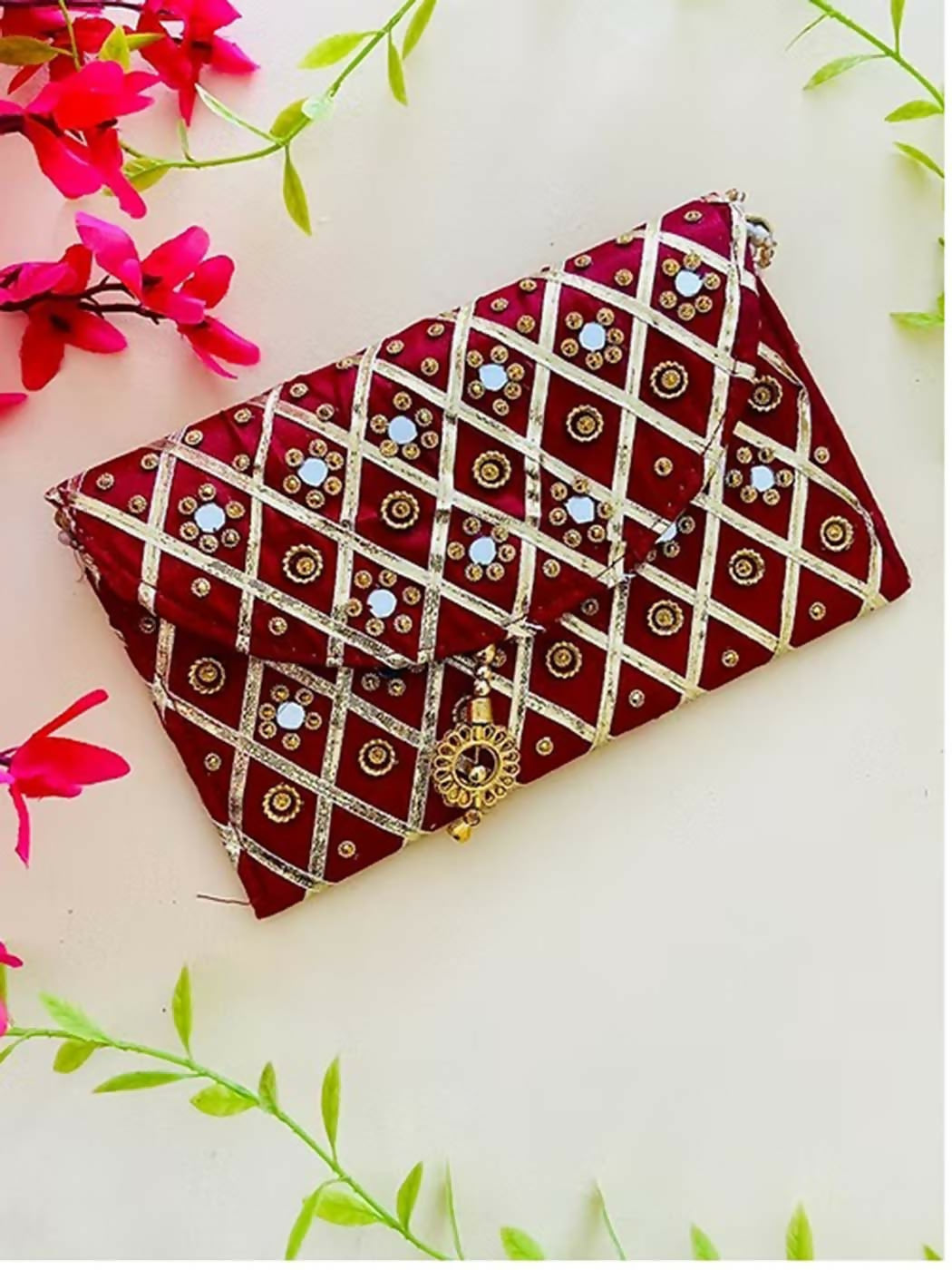 Joban Fashion Clutch Bag With Magnetic Lock - Maroon - Dista