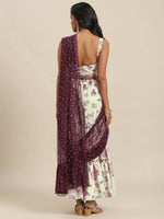 Thumbnail for Ahalyaa Cream & Maroon Colour Floral Printed Co-ord Sets - Distacart