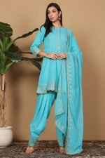 Thumbnail for Joban Fashion Turquoise Georgette Kurta Set