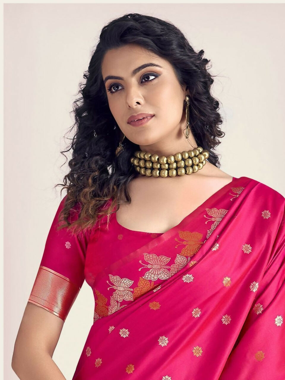Preksha Creation Banarasi Soft Silk Women Red Saree - Distacart