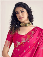 Thumbnail for Preksha Creation Banarasi Soft Silk Women Red Saree - Distacart