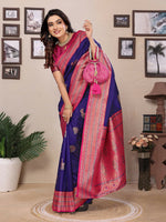 Thumbnail for Joban Fashion Banarasi Purple Small Butti Soft Silk Saree