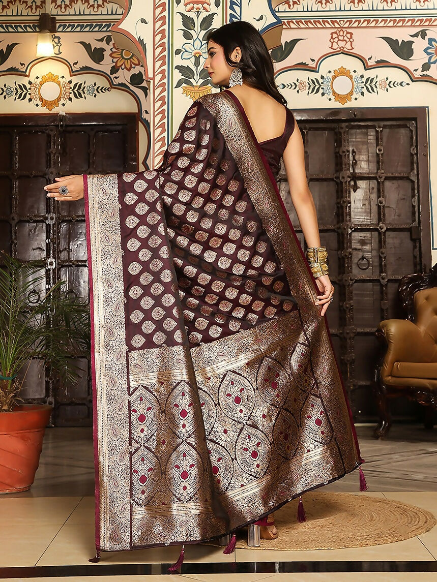 Astita Maroon Silk Saree