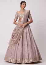 Thumbnail for Lehenga Mart Designer Indian Wedding Lehenga Choli-Ash Pink - Distacart