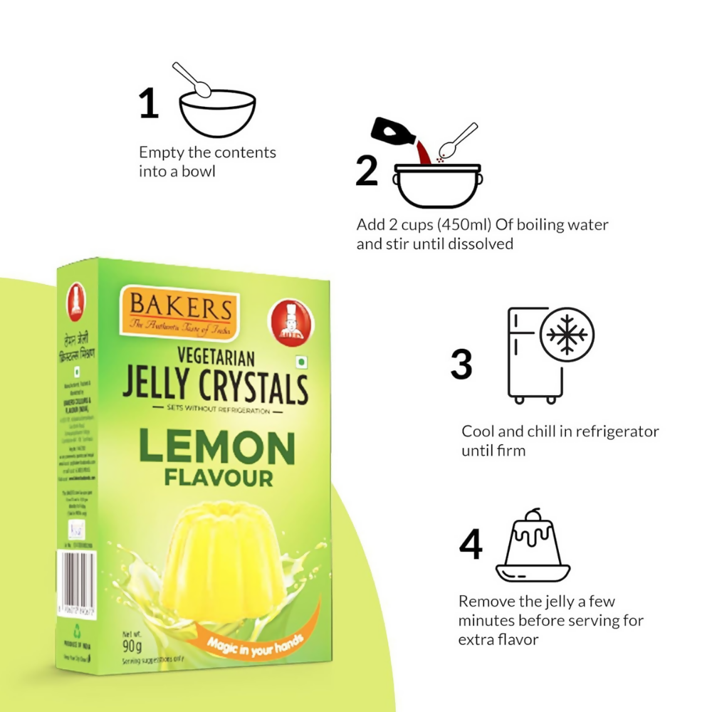 BAKERS Jelly Crystal - Lemon, Orange, Pineapple, Raspberry - Dista