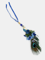 Thumbnail for NVR Women & Men Set of 2 Blue Peacock Design Bhaiya Bhabhi Rakhi With Roli Chawal - Distacart