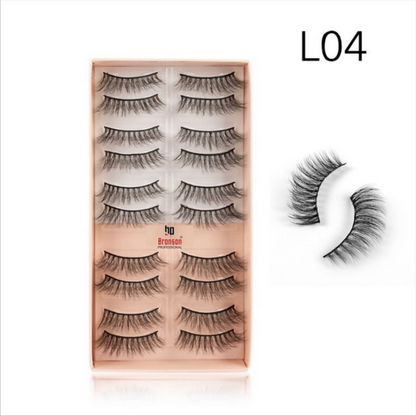 Bronson Professional Eyelash Set 3d False Long And Natural Eye Makeup - L04 - Dista